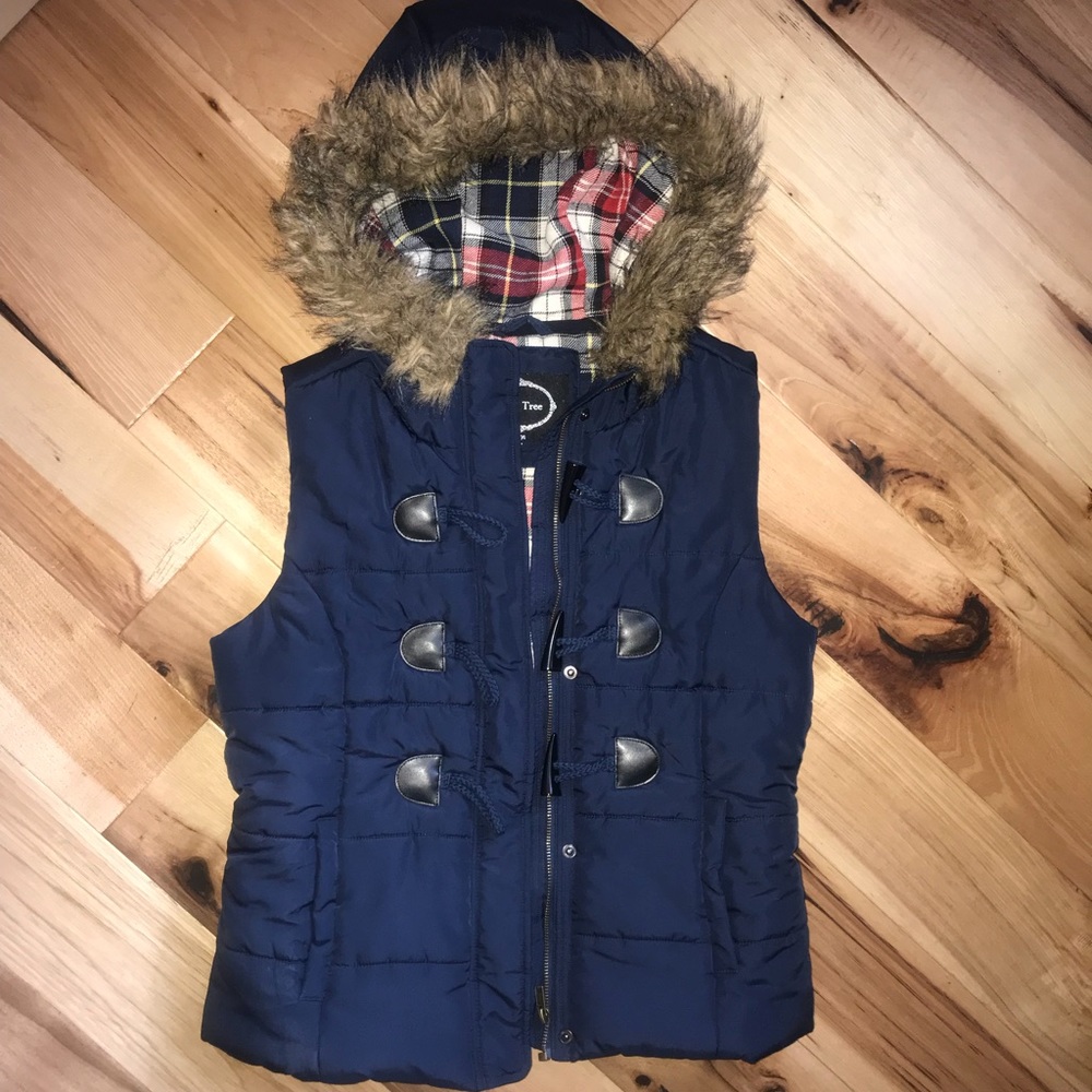 Adorable and comfy blue and plaid vest